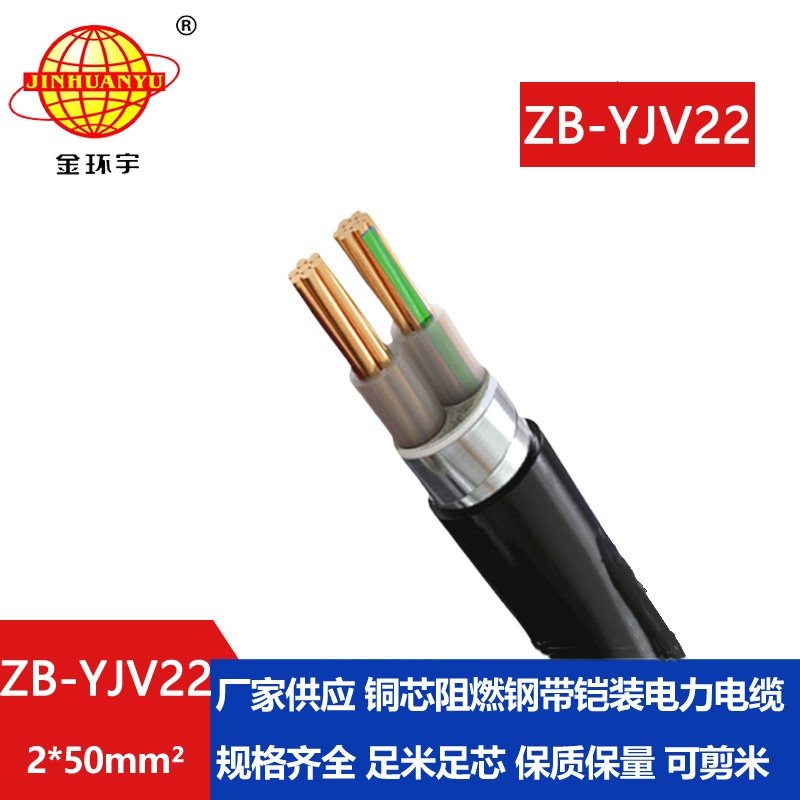 金環(huán)宇電纜 深圳鋼帶鎧裝電纜廠(chǎng)家 ZB-YJV22-2X50 阻